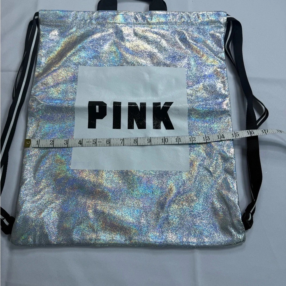 PINK Victoria's Secret Silver Holographic Backpack